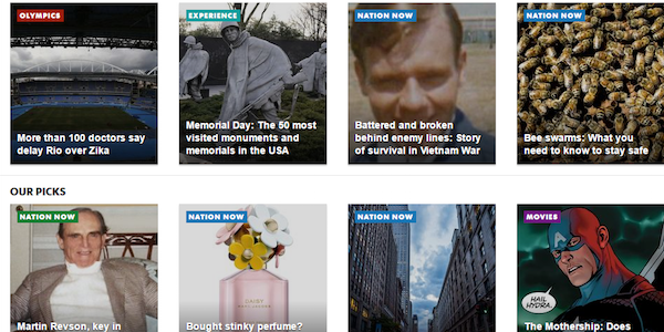 USAToday.com - Colour Coded Categories