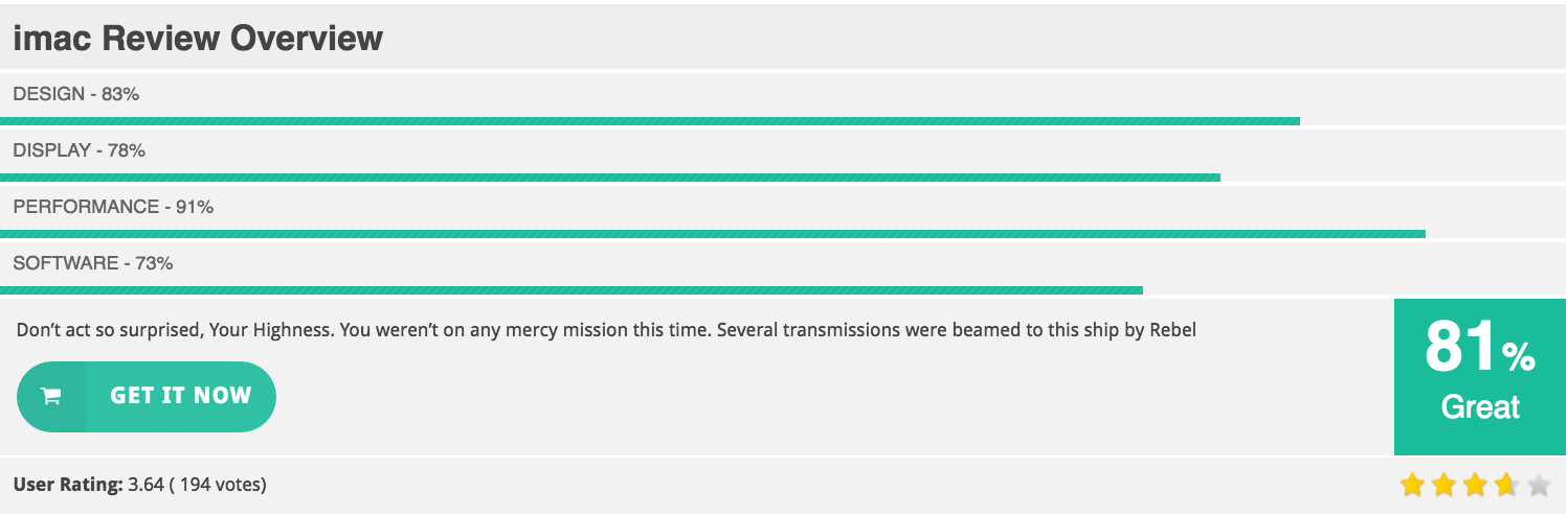 Taqyeem Review and Rating Plugin - Percentage Rating