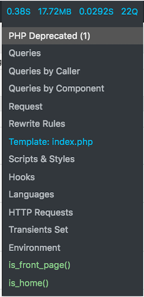 Query Monitor Info