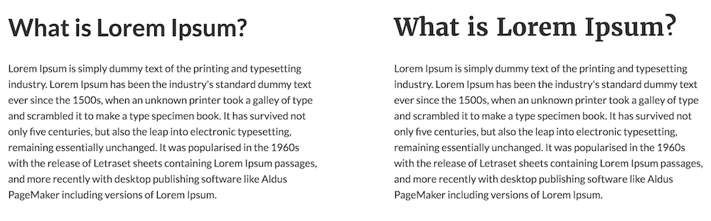 Comparison of Serif and San Serif Pairing - Lato and Merriweather