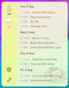 Sol Calendar Widget on my Phone