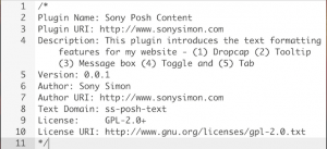 Sony Posh Content - Plugin Header