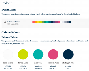 Style Guide - Colour Palette
