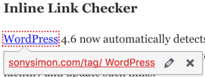 WordPress 4.6 - Inline Link Checker