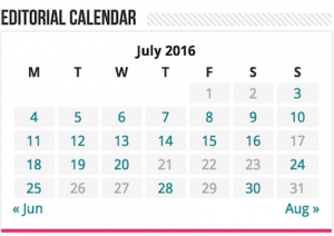 WordPress Editorial Calendar Widget