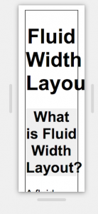 Fluid Width Layout on a Narrow Screen