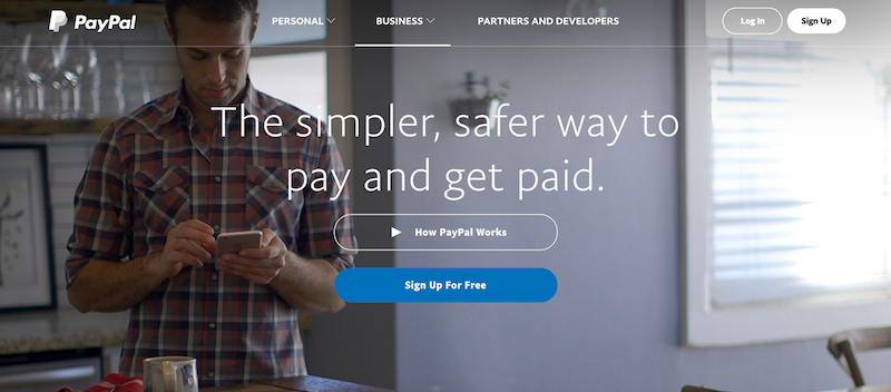 Example of Hero Header - Paypal